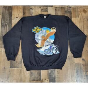 RARE Vintage 80s Harley Davidson Fun Wear Sweatshirt Biker USA Made‎ Eagle XL